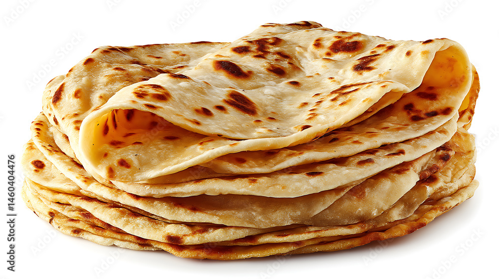 Poster stack of indian roti or chapati isolated