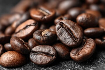 Naklejka premium Close-up roasted coffee beans