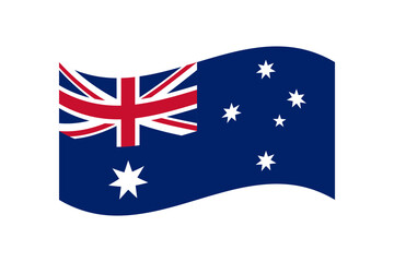 Flag of Australia. Australia wavy flag digital vector illustration.