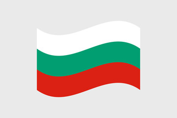 Flag of Bulgaria. Bulgaria wavy flag digital vector illustration. Fluttering flag.