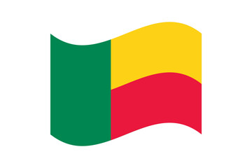 Flag of Benin. Benin wavy flag digital vector illustration. Fluttering flag.