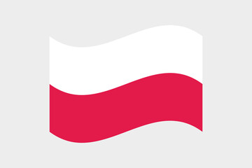 Flag of Poland. Poland wavy flag digital vector illustration. Fluttering flag.