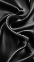 Obraz premium Draped Black Satin Fabric Texture