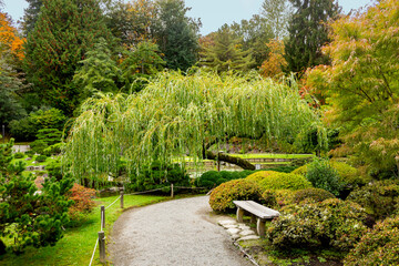 A view of a Japanese garden landscape, seen in Seattle, Washington.