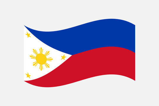 Flag of Philippines. Philippines wavy flag digital vector illustration. Fluttering flag.