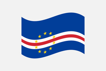 Flag of Cape Verde. Cape Verde wavy flag digital vector illustration.