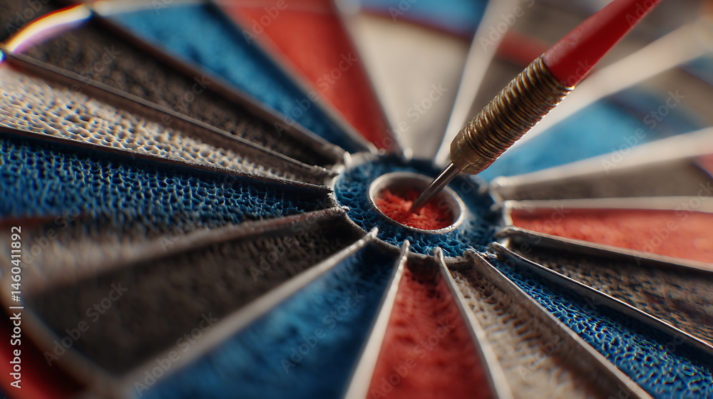 Aufkleber Dart hitting of a dart board close up a dart