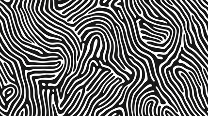 Obraz premium Abstract black and white pattern of flowing lines.