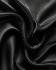 Draped Black Satin Fabric Texture