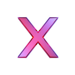 Obraz premium Colorful 3D letter X design with reflections.