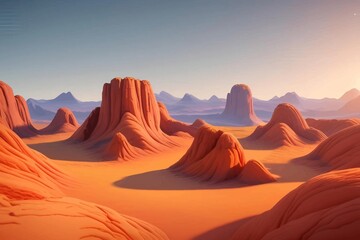 Naklejka premium Beautiful and Peaceful Nature Scenery Illustration Landscape Countryside Tranquil Vibrant and Colorful