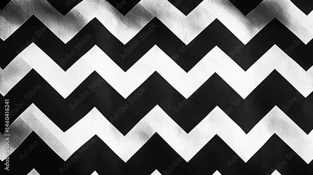 Poster elegant chevron pattern in silver and black adding a modern flair