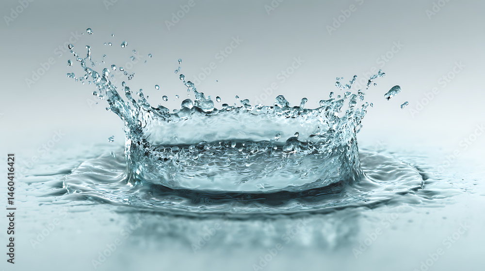 Poster water splash in circle shape isolated