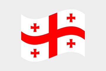 Flag of Georgia. Georgia wavy flag digital vector illustration.