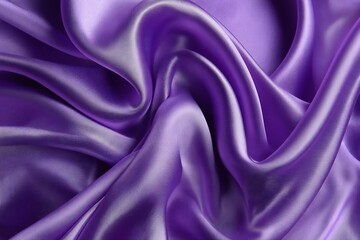 Obraz premium Close-up of Draped Purple Satin Fabric