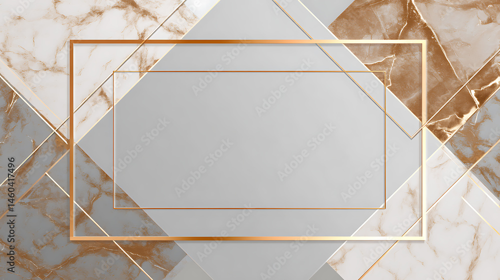 Aufkleber parallelogram rectangle picture frame with two tone