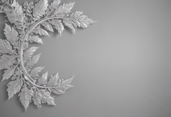 Silver leaf lace border, shimmering metallic background,  reflective,  gothic