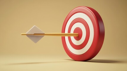 Precision Target Achieved: Arrow Firmly Embedded in Bullseye with Focused Success