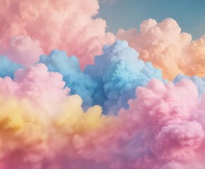 Blurred pink blue yellow ombre, cloud-like texture, cheerful wallpaper ,  romantic,  blue,  dreamy