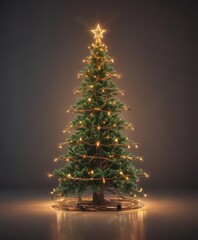 Vibrant electric cable Christmas tree, glowing lights , holiday lights, modern, abstract