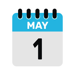 may 1 calendar icon reminder Vector page month design Illustration