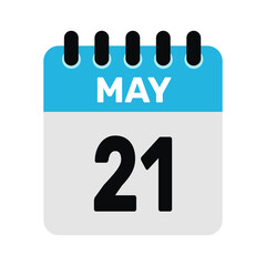 may 21 calendar icon reminder Vector page month design Illustration