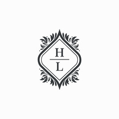 HL Initials Wedding Logo Vector Art  Icons  and Graphics