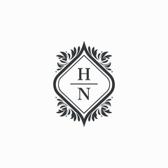 HN Initials Wedding Logo Vector Art  Icons  and Graphics