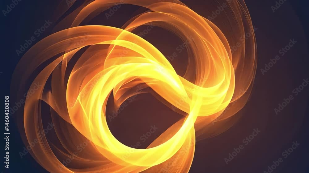 Poster abstract swirl of golden light creates dynamic vortex of smooth curves, evoking energy and warmth th