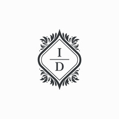 ID Initials Wedding Logo Vector Art  Icons  and Graphics