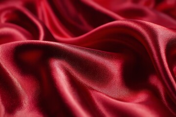 Obraz premium Draped Crimson Satin Fabric Texture