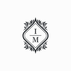 IM Initials Wedding Logo Vector Art  Icons  and Graphics