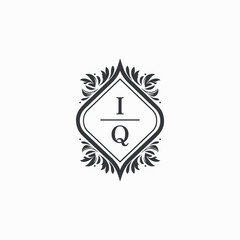 IQ Initials Wedding Logo Vector Art  Icons  and Graphics