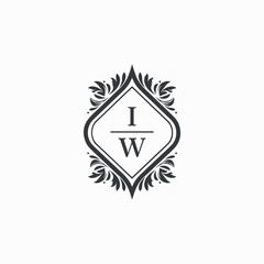 IW Initials Wedding Logo Vector Art  Icons  and Graphics