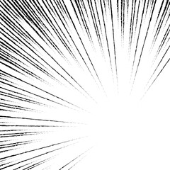 集中線の背景、漫画表現、フレーム、手書き風の線、正方形サイズ