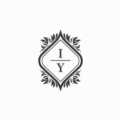 IY Initials Wedding Logo Vector Art  Icons  and Graphics