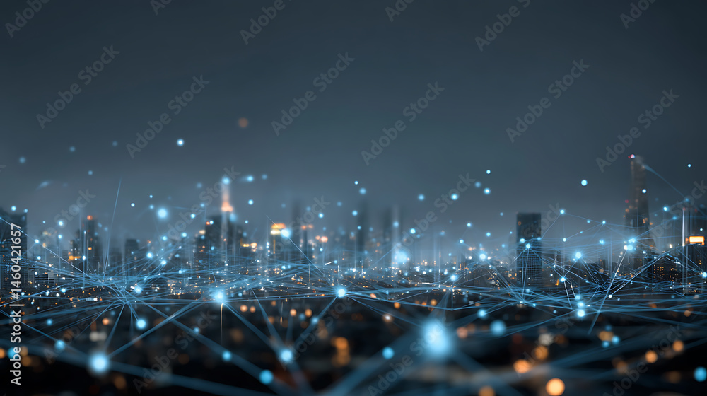 Poster iot internet of things, internet network technology, digital software development, big data concept