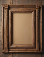 Rustic wood frame collage mockup, diverse image styles,  visual merchandising,  composition,  style
