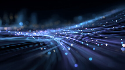 Futuristic data stream 3d illustration, data transfer technology, cyberpunk, big data and cybersecurity, cyberspace, blockchain transactions, abstract technological background