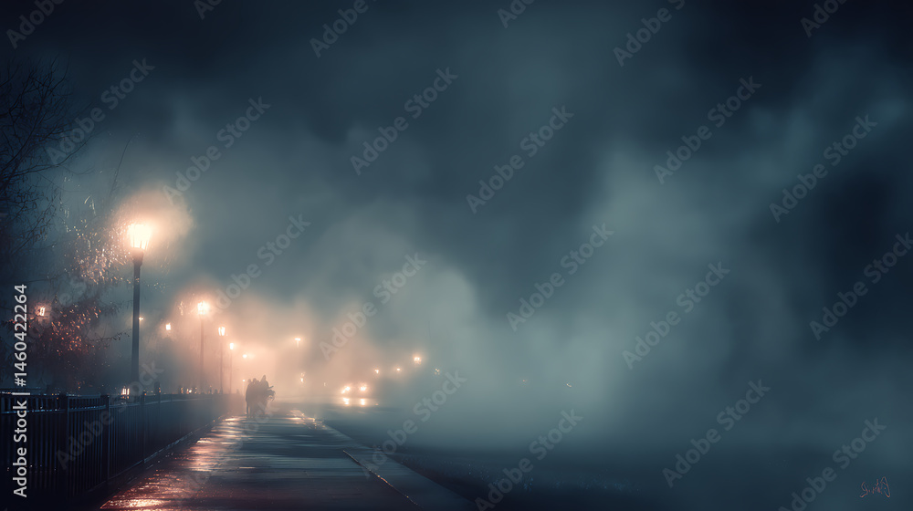 Poster ethereal nocturne, intriguing fusion of dark and light capturing essence of mysterious night with ab