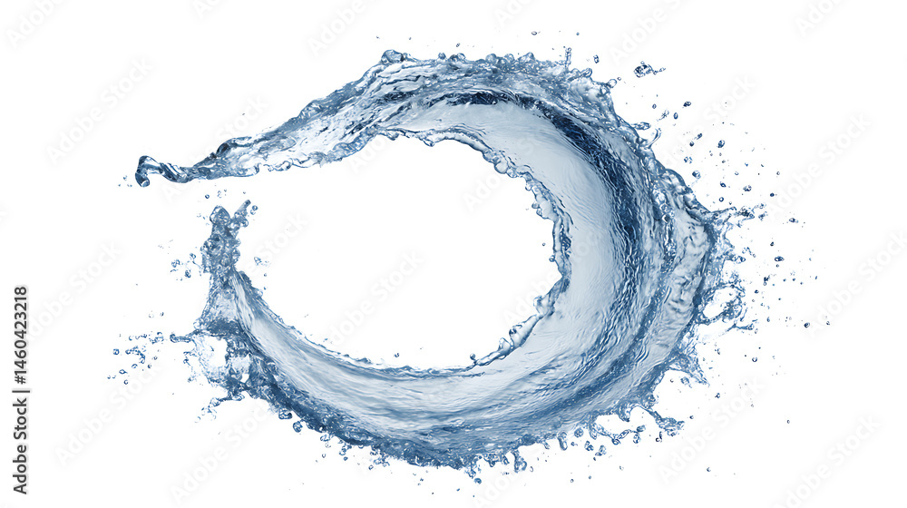 Poster water splash in circle shape isolated