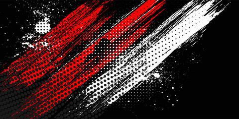 Black white and red grunge texture background