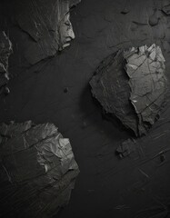 Deep black texture with rough, distressed surface, cracked paint ,  gritty,  metal