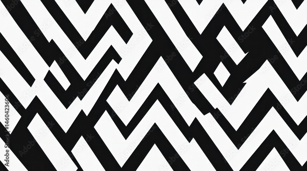 Poster abstract graphic pattern in black and white creates dynamic optical illusion
