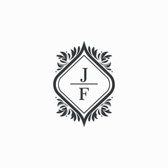 JF Initials Wedding Logo Vector Art  Icons  and Graphics
