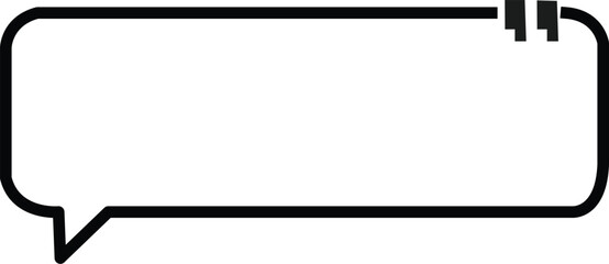 Chat Bubble, Message Box, Comment Frame minimal rectangular speech bubble outline simple clean talk box vector for messages and communication layouts