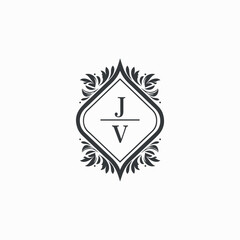 JV Initials Wedding Logo Vector Art  Icons  and Graphics
