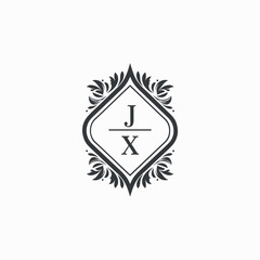Fototapeta premium JX Initials Wedding Logo Vector Art Icons and Graphics