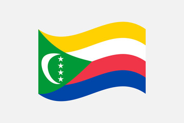 Flag of Comoros. Comoros wavy flag digital vector illustration. Fluttering flag.
