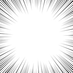 Obraz premium 集中線の背景、漫画表現、フレーム、正方形サイズ